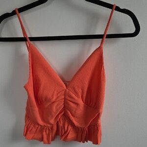 Heart Hips Vibrant Orange Ribbed Top